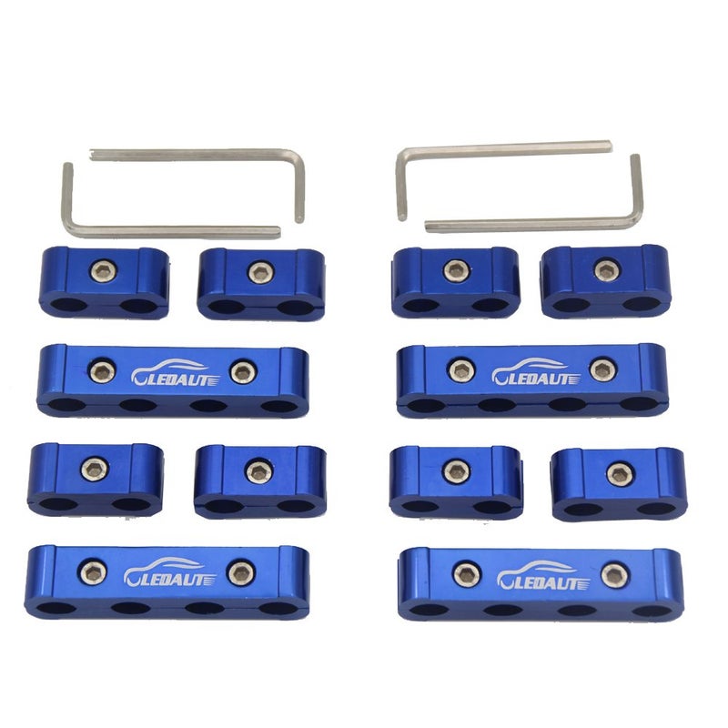 LEDAUT 12pc Blue Spark Plug Wire Separator Divider 8mm 9mm 10mm For Racing Car - Image 1